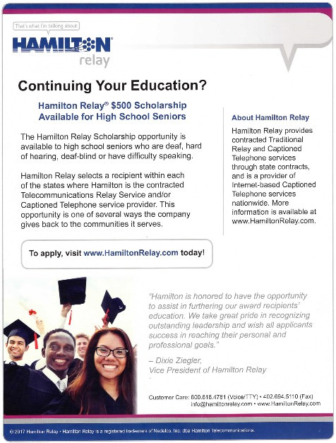 hamilton relay scholarship